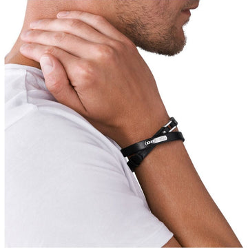 Diesel Black Leather Men's Bracelet | DX0971040 | Time Watch Specialists